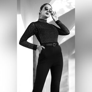 Iris Black Studded Jumpsuit